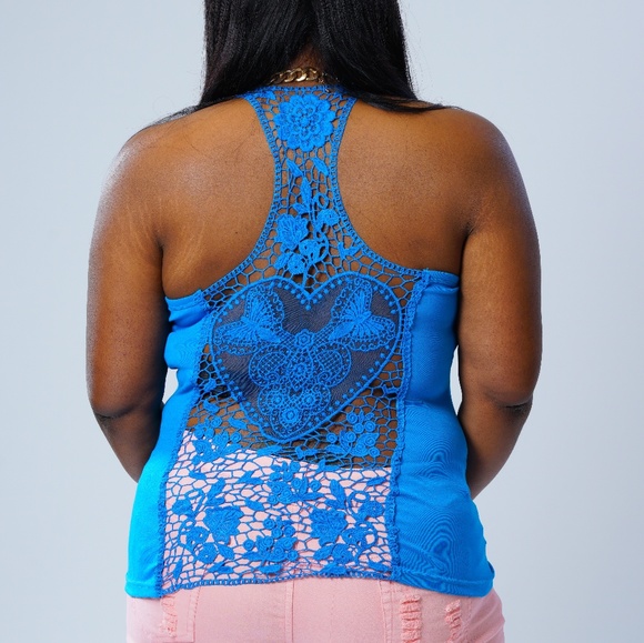 Netted Racer Back Tank top - Picture 2 of 2